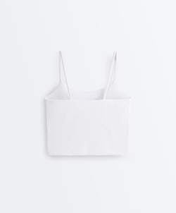 Oysho Топ Comfortlux с вышивкой, белый