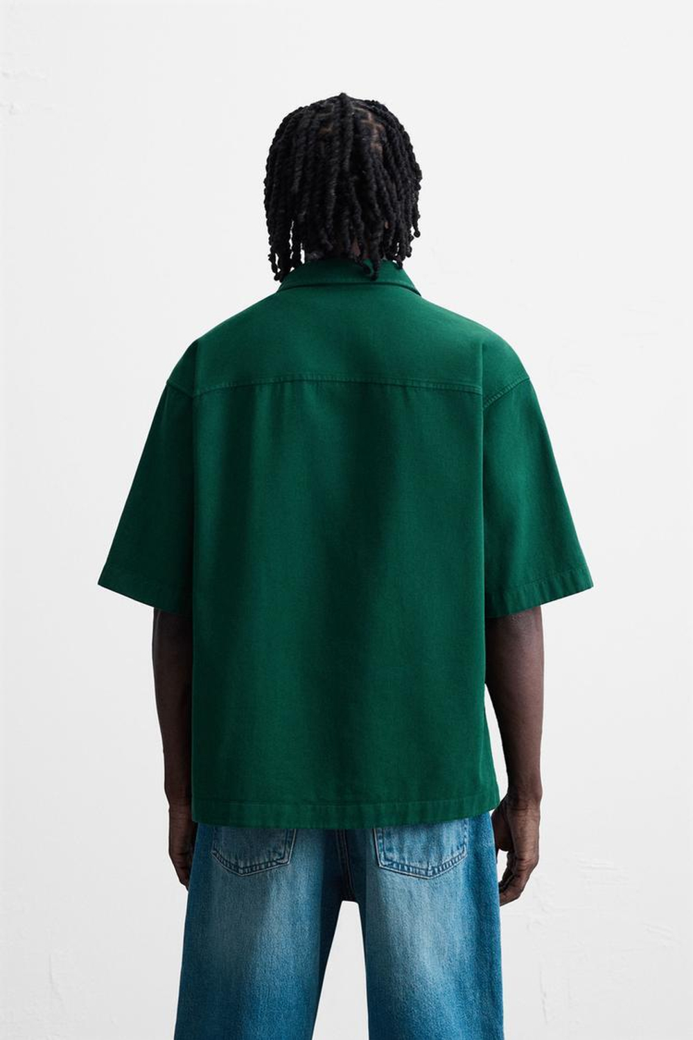 ZARA КУРТКА-РУБАШКА С ВЫШИВКОЙ, ЗЕЛЕНЫЙ