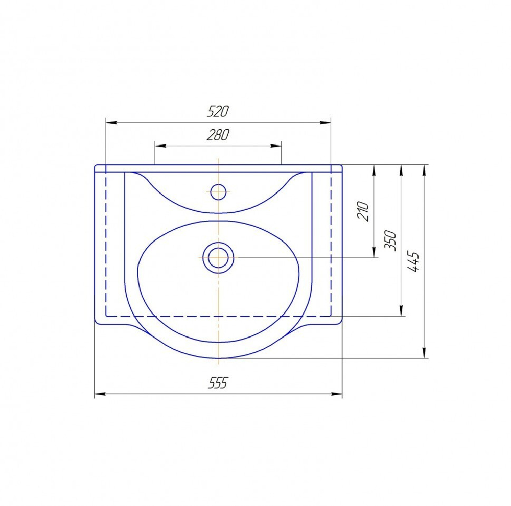 Тумба КЛИО 50, орех раковина Капри 55