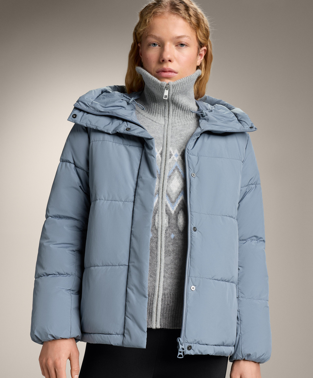 Oysho Жакет из жаккардового трикотажа с 10% шерстью, серый меланж