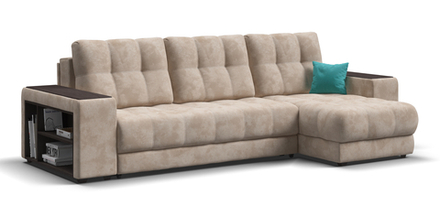 Угловой диван Босс ХЛ Велюр Алькантара пепел