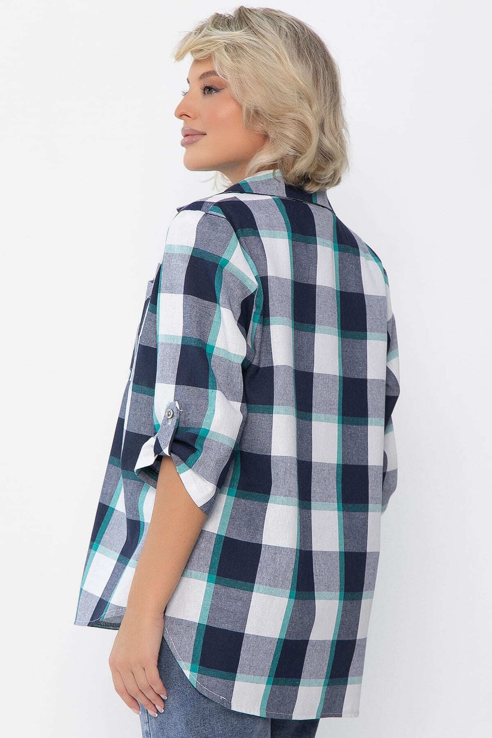 Рубашка Аланта (бело-синяя) Б14035-18М LT Collection