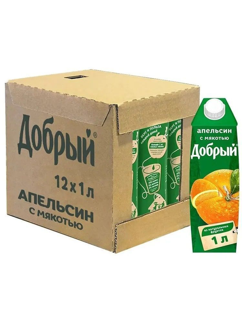 Добрый сок "Апельсин" 1,0 л. (12 шт. в упаковке)