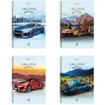 Тетрадь А4, 80 л., BRAUBERG, гребень, клетка, обложка картон, Discover, 404050, 4шт