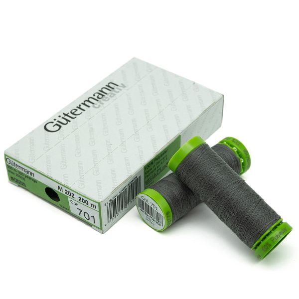 Нитки для тонких тканей Gutermann Extra Fine 150 (200 метров), 5 кат. | 701 стальной серый
