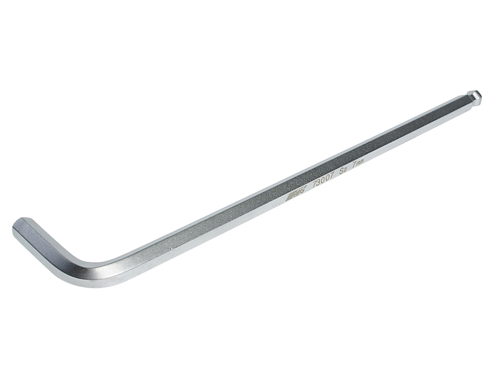 Ключ шестигранный Г-образный 7мм HEX шаровый экстрадлинный L=190мм JTC