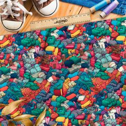 Ткань премиум флис пластелиновый хаос