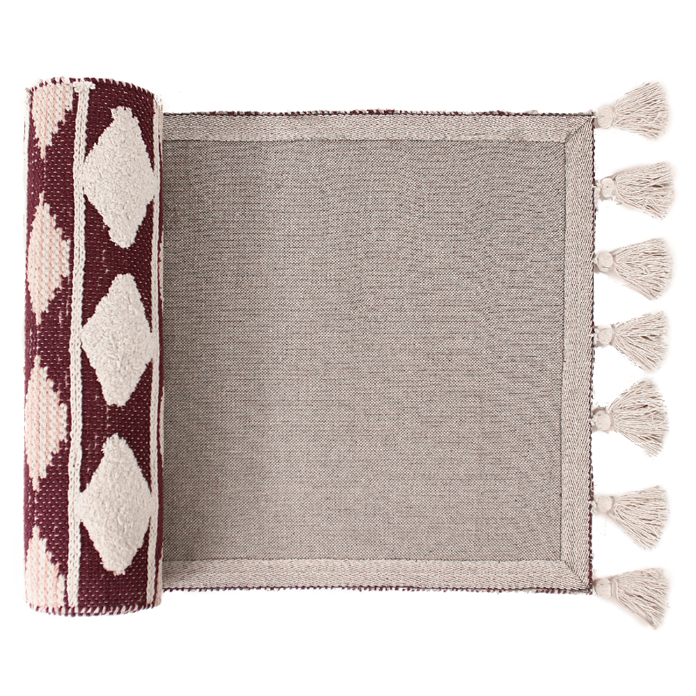 Ковер из хлопка бордового цвета Argyle Ethnic 160х230 см