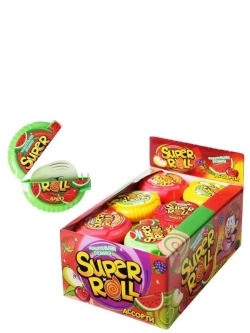Жевательная резинка SUPER ROLL (блок 24 шт по 12 гр)
