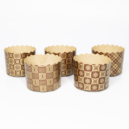 Форма бумажная для кулича «Новый стандарт» (300 гр, 110/85 мм) 136шт/туб