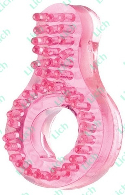 Розовое эрекционное кольцо со стимулятором клитора