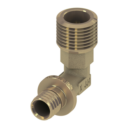 Уголок соединительный с ниппелем TECEflex, латунь 16 x R 1/2"
