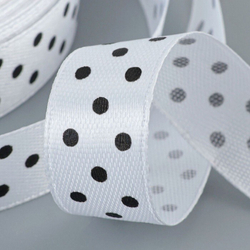 Атласная лента в горошек 15 мм