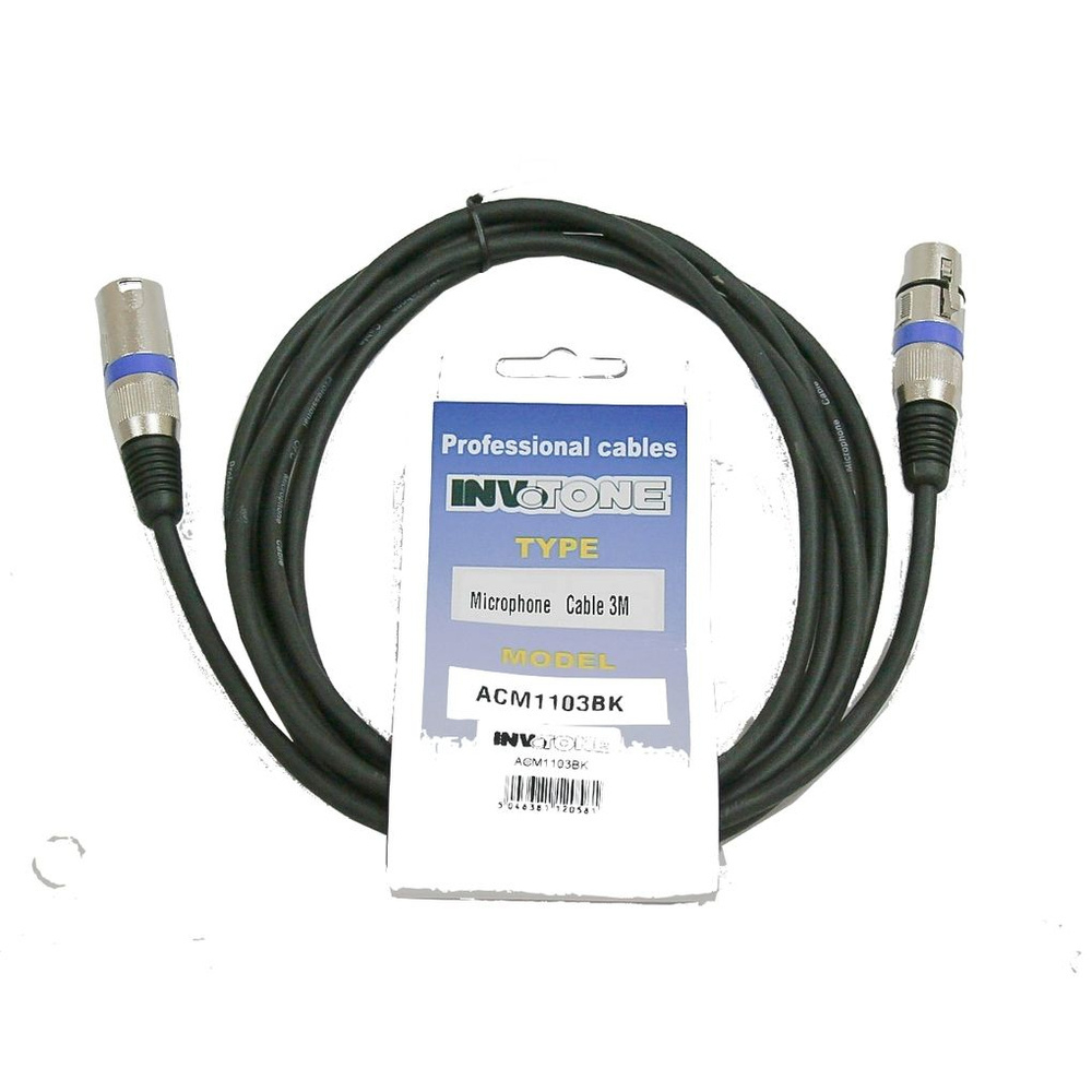 Invotone ACM1103BK - Микрофонный кабель,  XLR F &lt;-&gt; XLR M длина 3 м