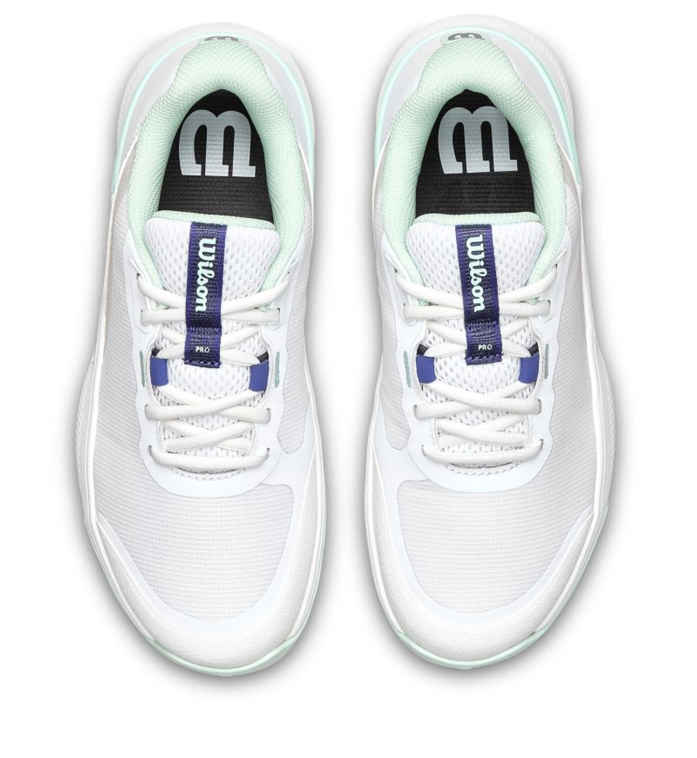 Женские теннисные кроссовки Wilson Intrigue Pro Clay - white/bay/skipper blue