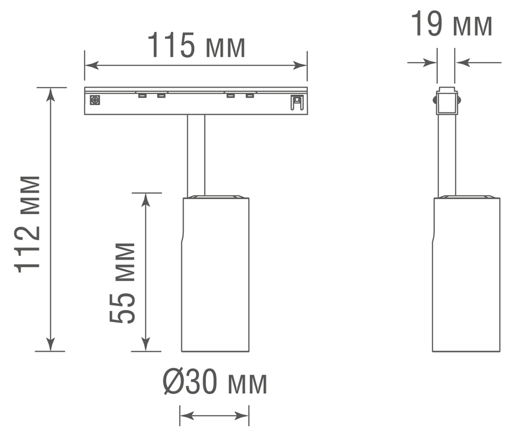 Led светильник для Round Line,  Alpha,  DC 48В 3Вт,  D30xL55xW19xH112 мм,  195Лм,  36°,  3000К