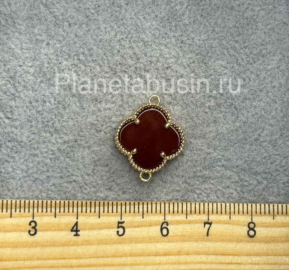 Разделители люкс (Корея) четырехлистник с натуральным камнем 0089