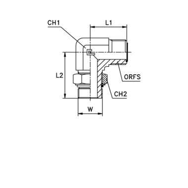 Штуцер FMA90 D25 ORFS 1.7/16 - UNF 1.1/16