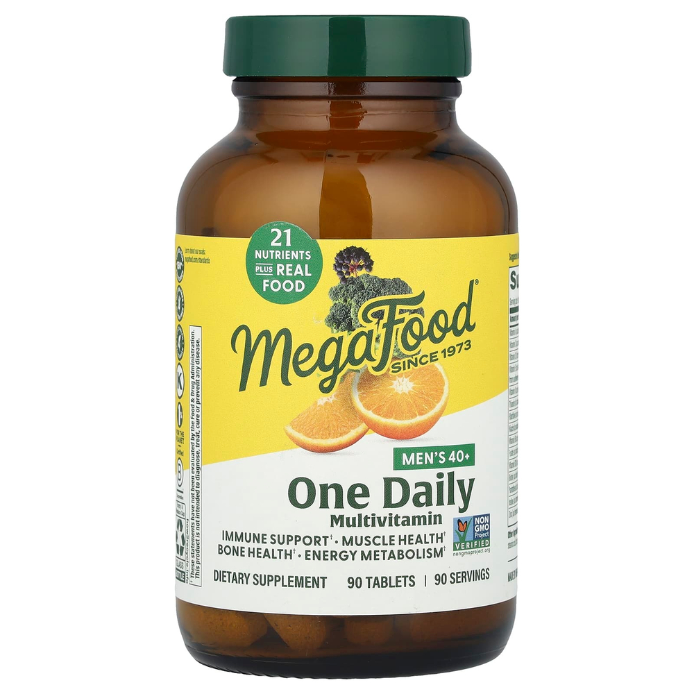 MegaFood, Men Over 40, мультивитамины для мужчин старше 40 лет, для приема один раз в день, 90 таблеток