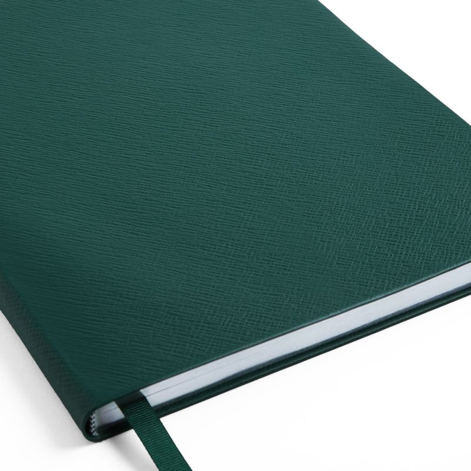 Smythson Блокнот Portobello Notebook in Panama, Black (бежевый)