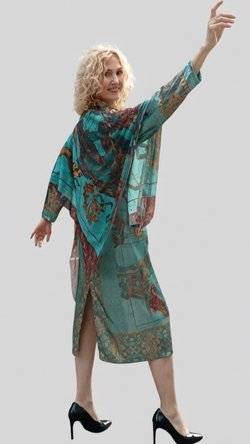 Накидка-пончо из сетки "Парад созвездий" по мотивам карт из атласа звездного неба Globi coelestis