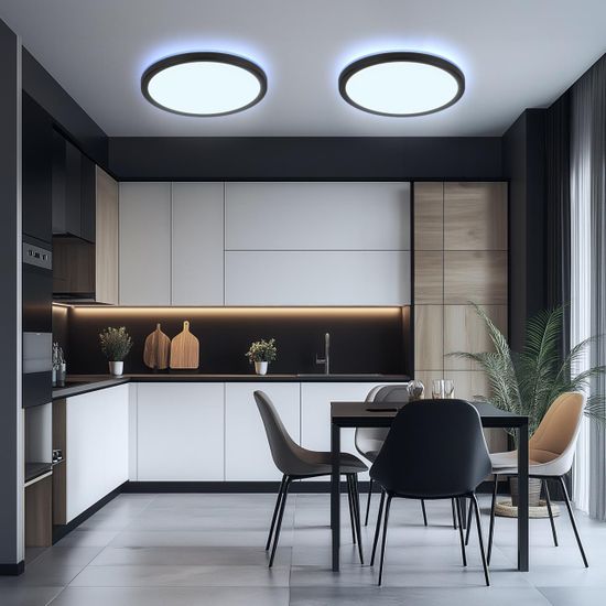 CL738241EL Бейсик Лайн Черный Св-к с пультом LED+RGB 30W