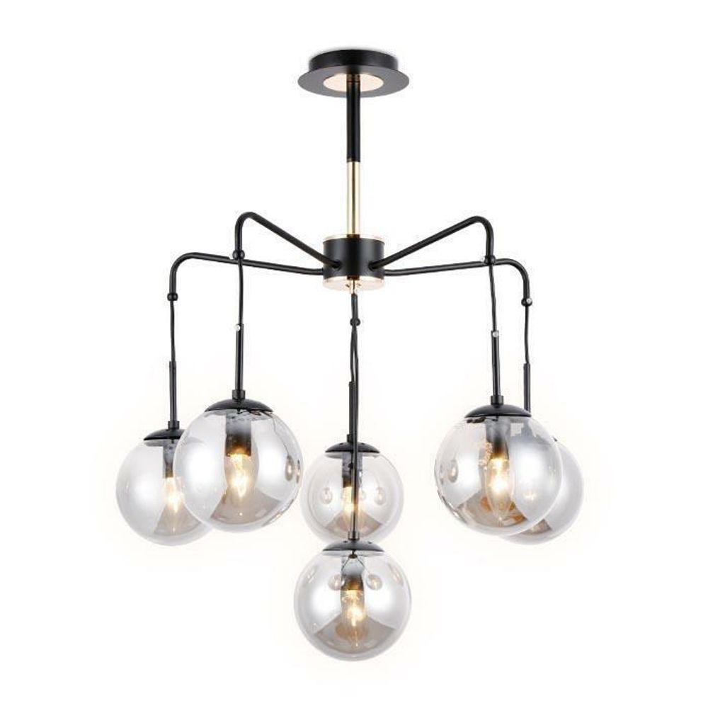 Подвесная люстра TR9030/6 BK/SM черный/дымчатый E14 max 40W D620*760