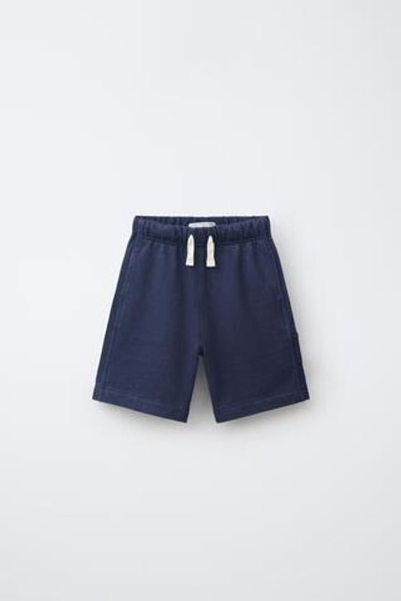 ZARA ШОРТЫ ИЗ МЯГКОЙ ТКАНИ, СИНИЙ