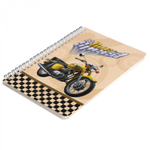 Блокнот 14,5 см * 20,5 см , гребень, Alingar, ламинация, конгрев, эффект 3D, 60 л., клетка, "Мотогонки", желтый