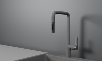 Granula GR-8173, АЛЮМИНИУМ, СМЕСИТЕЛЬ КУХОННЫЙ С ВЫДВИЖНЫМ ИЗЛИВОМ