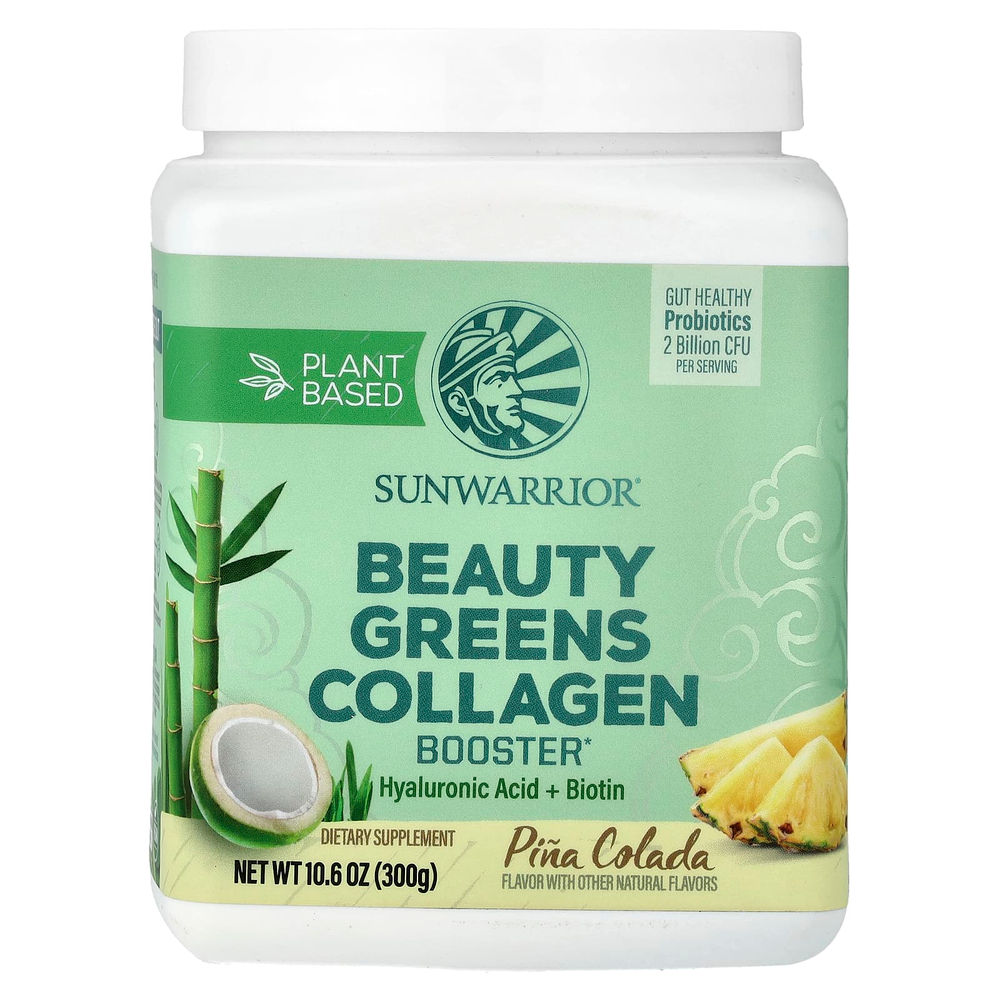 Sunwarrior, Beauty Greens Collagen Booster, пина-колада, 300 г (10,58 унции)