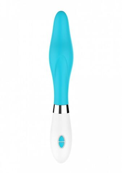 Бирюзовый фигурный вибратор Athamas - 22,7 см. (Цвет: бирюзовый)