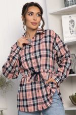 Рубашка хлопковая Джанет (персик/синий) Б14275-4М LT Collection