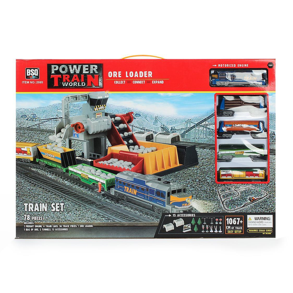 Железная дорога на бат. с аксесс. длина дороги 1067 см. свет. эффекты, в/к 59,7*10*40,5 см.