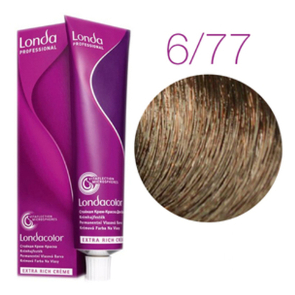 Londa Color стойкая крем-краска, 6/77 темный блонд интенсивно-коричневый, 60мл