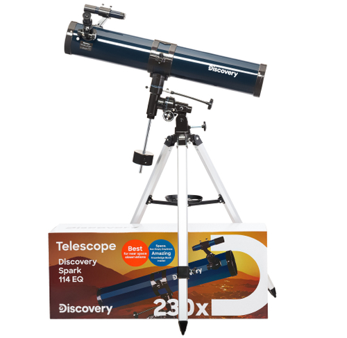 Телескоп Levenhuk Discovery Spark 114 EQ с книгой