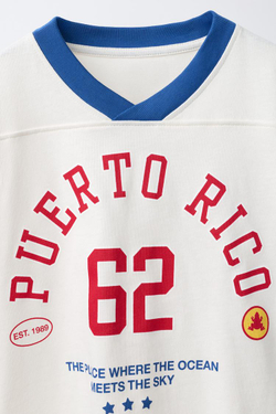 ZARA ФУТБОЛКА С НАДПИСЬЮ, ЖЕЛТОВАТО-БЕЛЫЙ