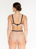 Трусы Zebra бразилиана с высокой линией талии (скин/черный)