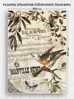 Трансфер для декупажа переводной рисунок для поверхностей винтажный 013