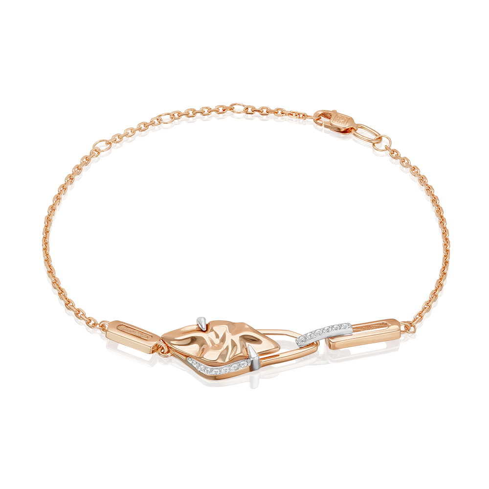 Браслет «Загадочность» из комбинированного золота c натуральными топазами white Артикул: 05-0760-00-201-1111