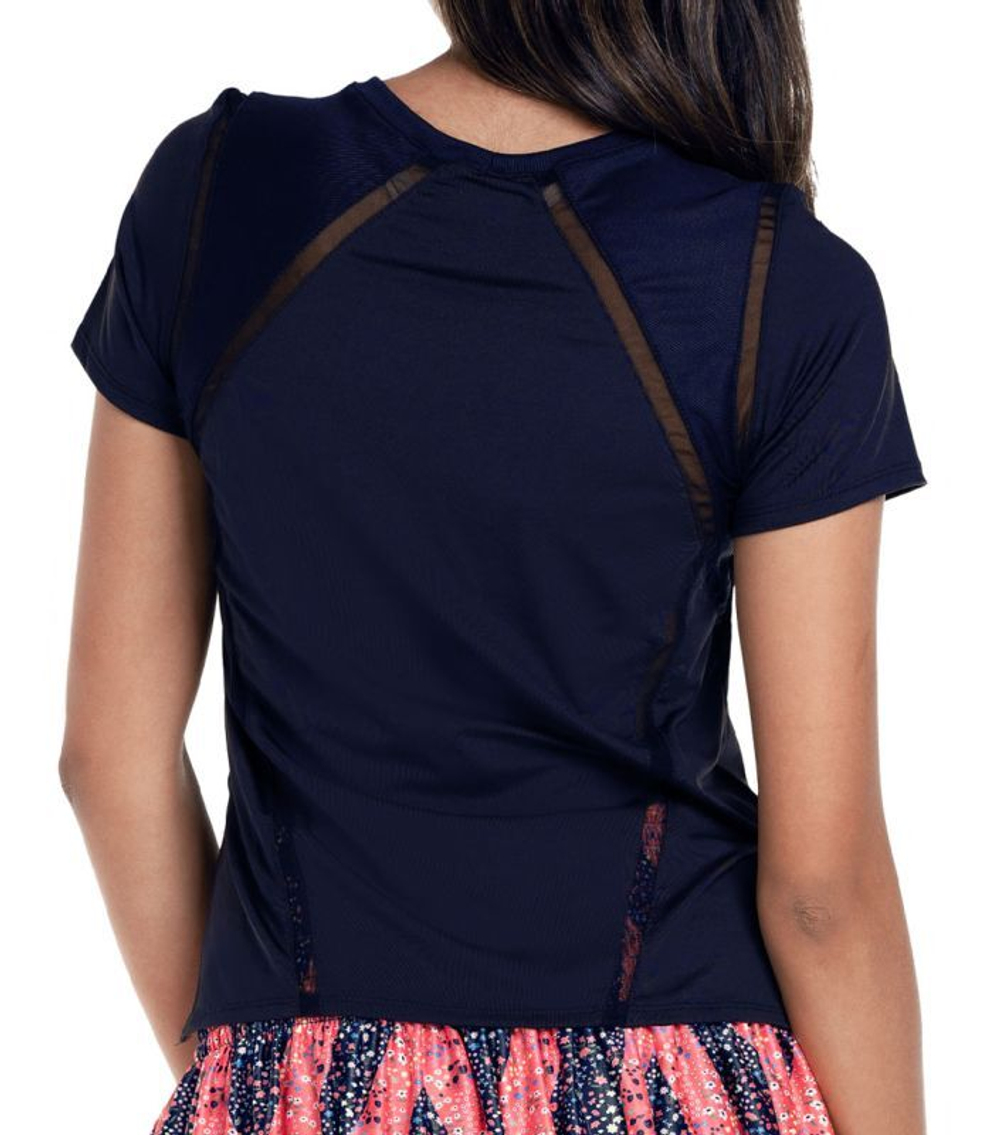 Женская теннисная футболка Lucky in Love Core Mixed Up High-Low - midnight