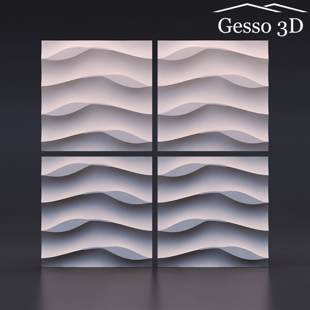 Гипсовая 3D панель Листья на песке