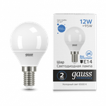 Лампа Gauss LED Elementary Шар 12W E14 950lm 6500K 53132