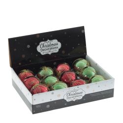 GAEM Набор из 12шт Украшение новогоднее "Шар", D 8 см, L35 W27 H8,5 см