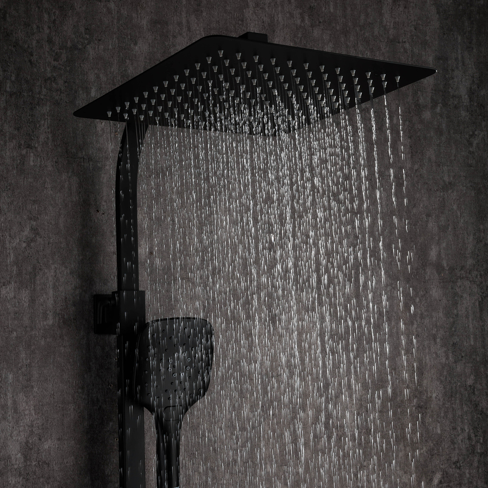 Душевая система 35к G2407-6 GAPPO лейка "Тропический душ" квадрат 300*300 ЧЕРНЫЙ
