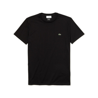 Мужская теннисная футболка Lacoste Men's Crew Neck Pima Cotton Jersey T-shirt - черный