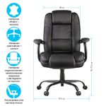 Кресло руководителя Helmi HL-ES01 "Extra Strong" повышенной прочности, экокожа черная, до 200кг