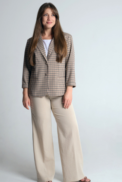 Жакет женский 3736зпб, бежевая клетка #412БКл043736зпб