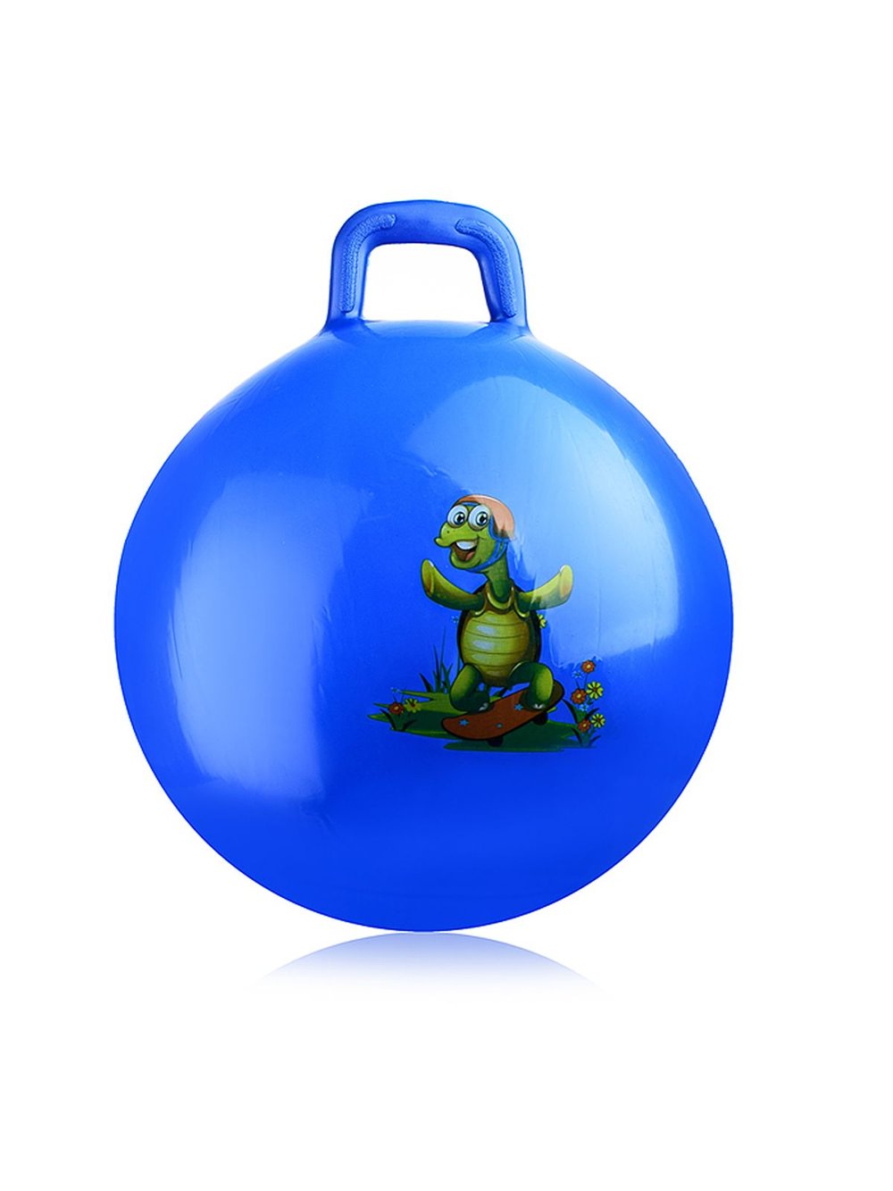 Мяч прыгун с ручкой 55см (синий цвет)