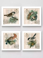 Картины на стену интерьерная на холсте 4 шт, 23*23 см